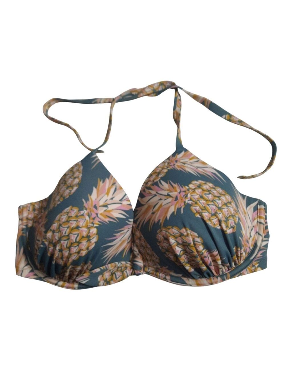 Shade & Shore Pineapple Bikini Top Size 38 DD